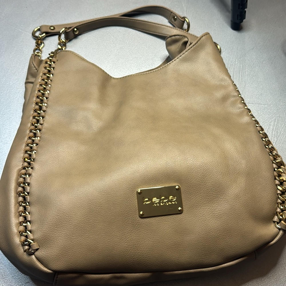 Bebe Los Angeles Gold Chain Satchel Should Bag - Picture 2 of 16